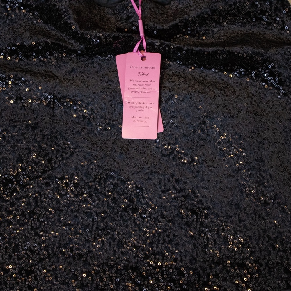 NWT Elegant Chic Black Knee-Length Sequin Pull-On Pencil Women’s Skirt Sz 8/38 - Picture 7 of 11